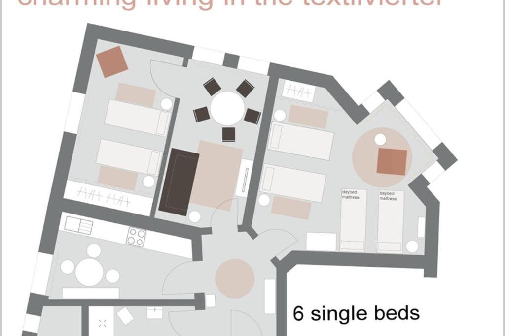 Charmant Leben Im Textilviertel - Stilvolle Wohnung - Zentral Und Ruhig Аугсбург Екстериор снимка